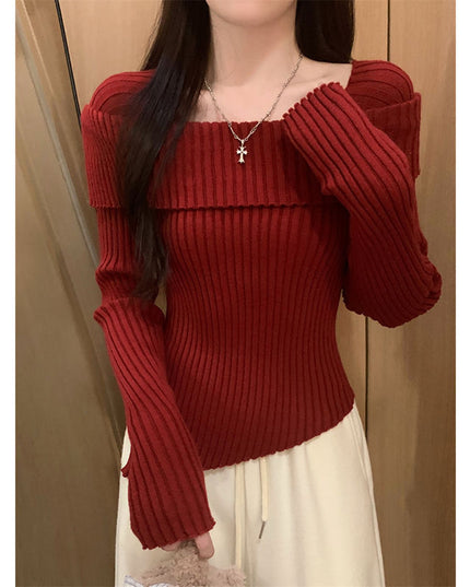 Irregular Off-shoulder Sweater For Women Autumn And Winter