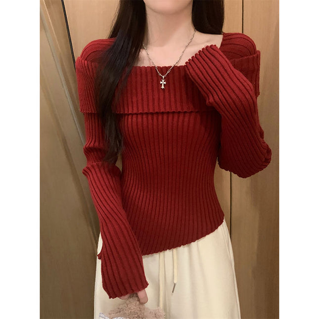 Irregular Off-shoulder Sweater For Women Autumn And Winter
