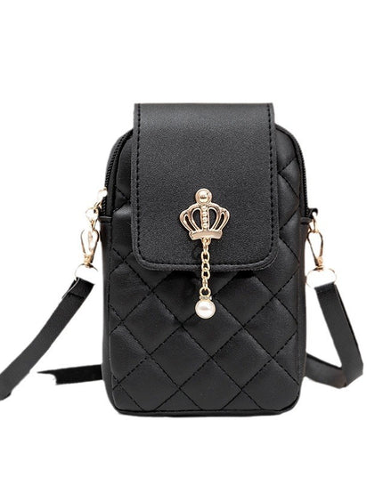 Simple All-match Messenger Bag Pearl Vertical Model In Square Shape