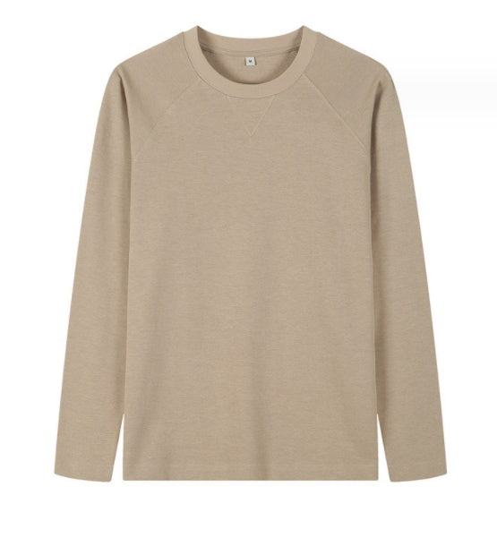 Double Sided Twill Cotton Solid Color Men's Raglan Sleeves