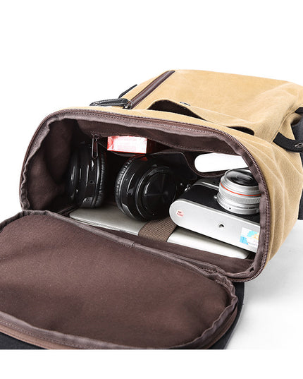 Canvas Men's Backpack Large Capacity Student School Bag