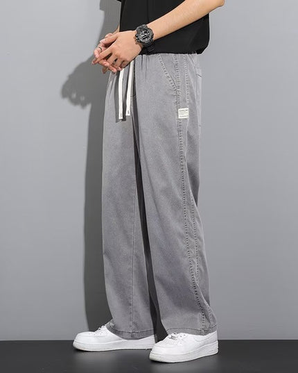 Men's Straight Tube Loose Ice Silk Wide Leg Pants