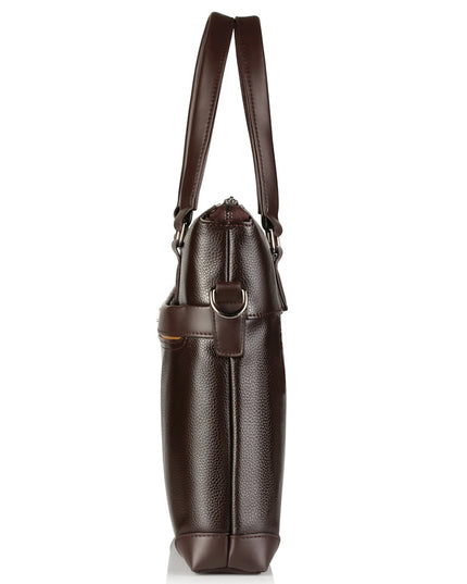 Men’s Diagonal Handbag Briefcase | PU Leather, 15-Inch Laptop Compatible