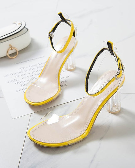 Korean Style Transparent Crystal High Heel Sandals