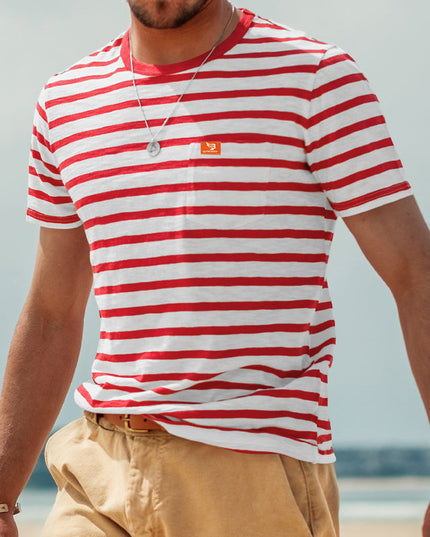 Striped Men's Short Sleeved T-shirt For Summer Casual Wear