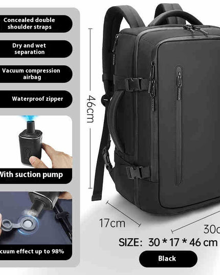 Vacuum Compressible Backpack With Simple Design