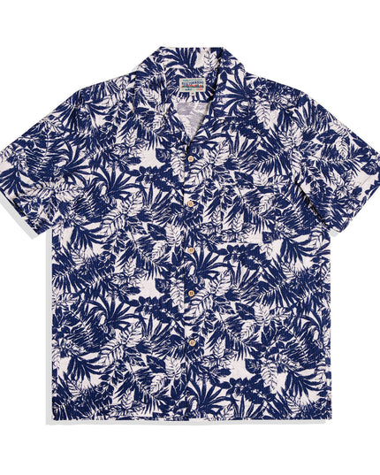 Vintage Printed Seersucker Cuban Collar Shirt