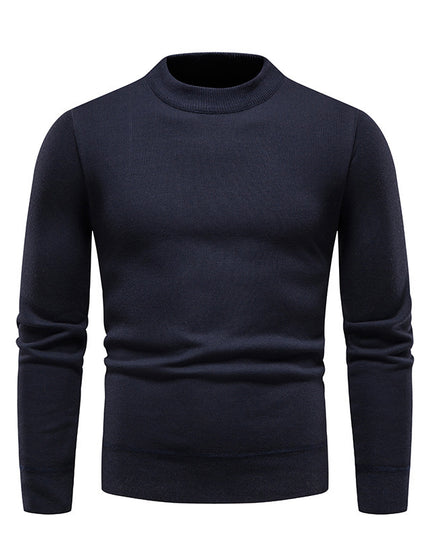Sweater Men's Fleece-lined Thick Round Neck Sweater