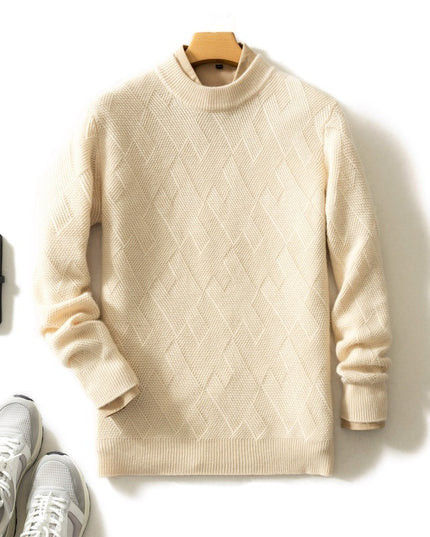 Thick Round Neck Men's Cashmere Sweater