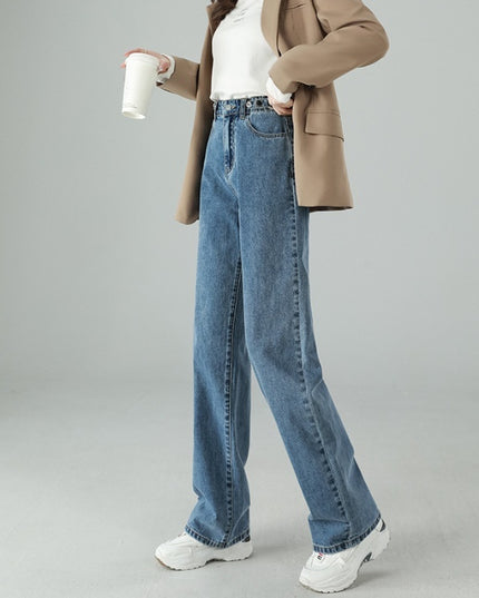 Jeans Women's Spring And Autumn High Waist Figure Flattering Mopping Pants