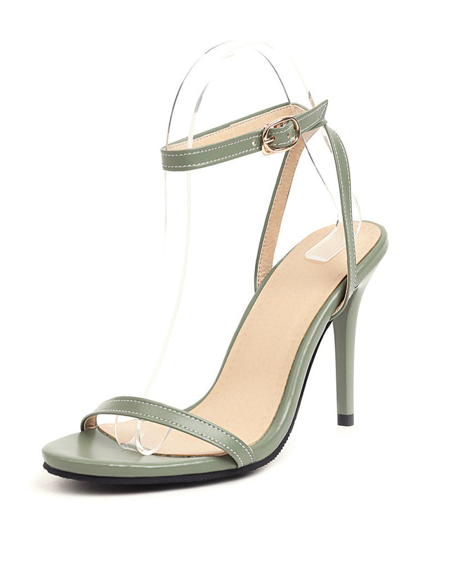 Sexy Stiletto Heel Super High Buckle Hollow-out Solid Color Sandals