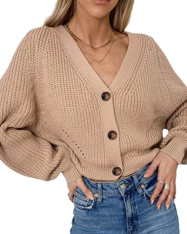 Casual Solid Color Buttons Knitwear Cardigan Sweater