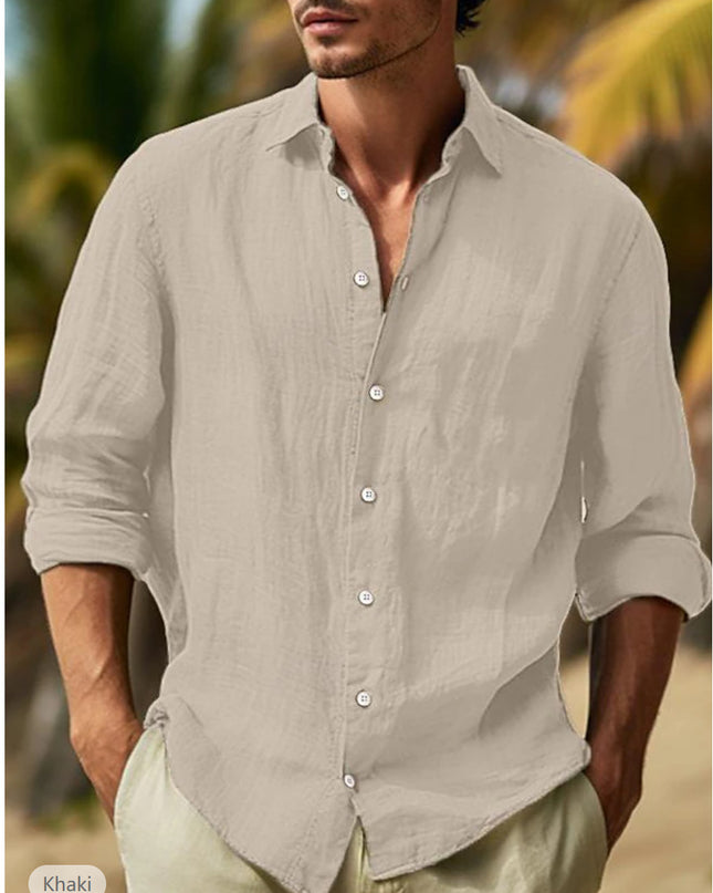 Men's Casual Solid Color Plus Size Shirt
