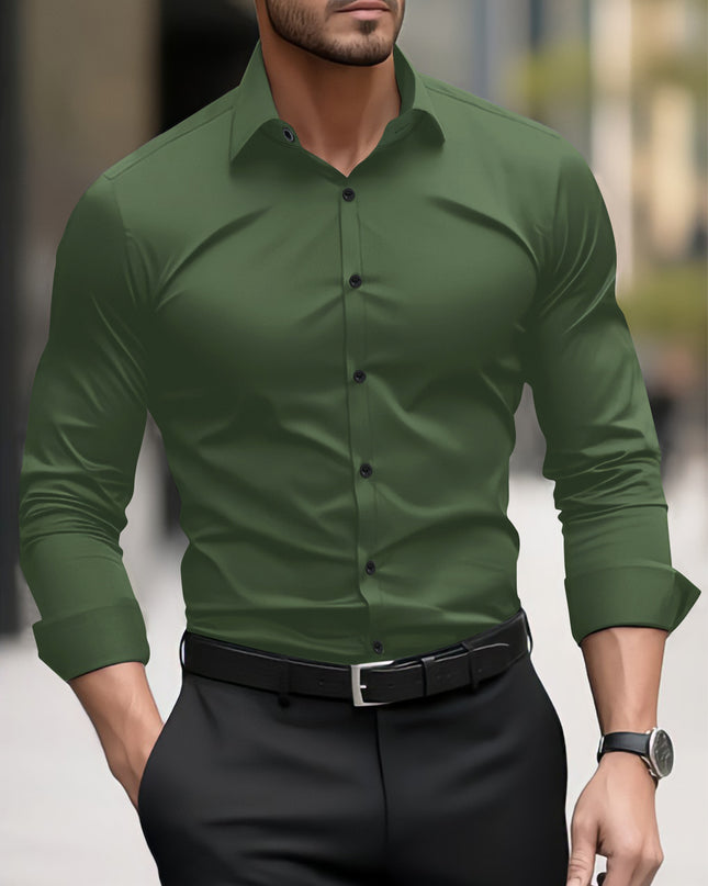 Men's Pigment Business Casual Long Sleeve Shirt
