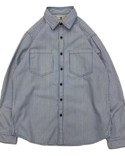 Letter Long Sleeve Loose Boys Summer Trendy All-match Casual Shirt