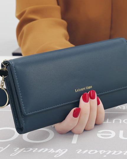 Women's hand holding wallet female long section new Japanese and Korean personality pendant multi-function student wallet