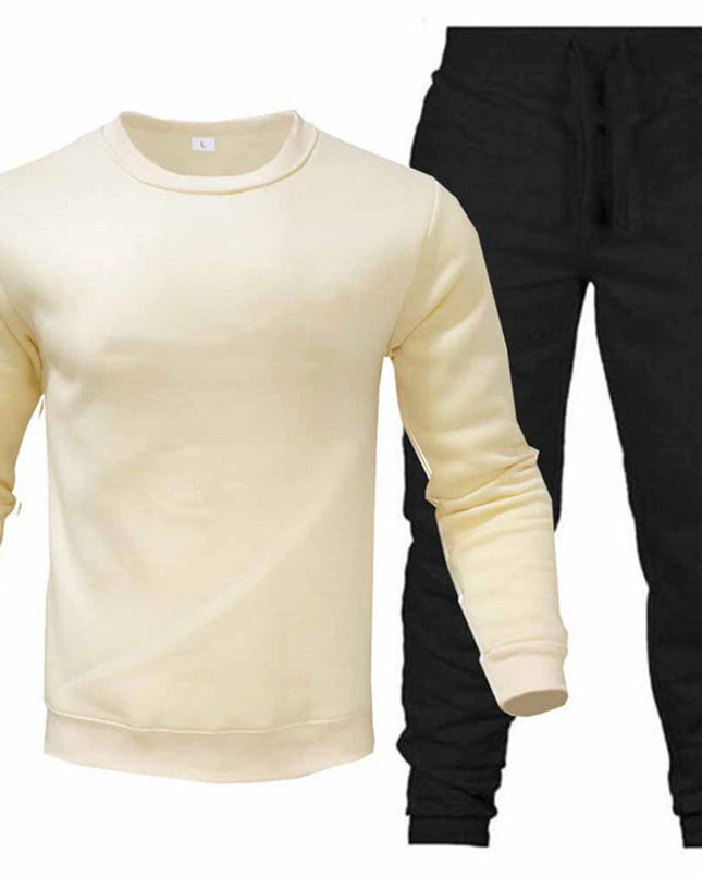 Round Neck Sweatshirt And Sweatpants Fashion Sports Men Suit