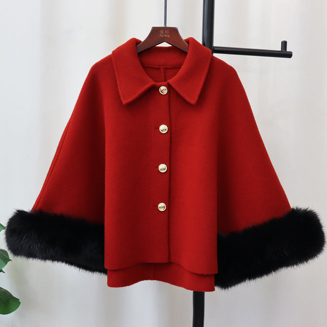 Women's Autumn And Winter New Classic Style Knitted Cloak Coat Shawl
