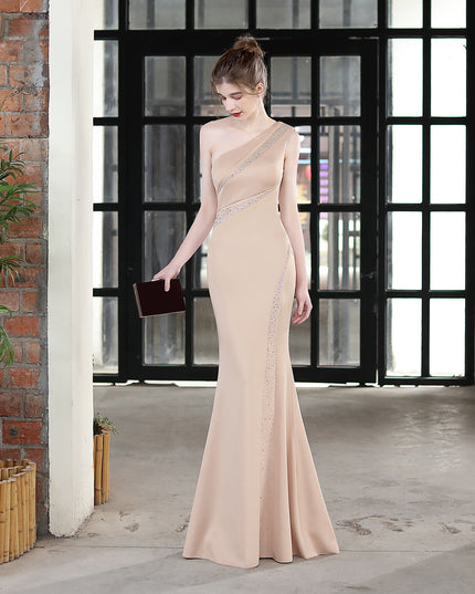 Toast Dress Bride Long One-shoulder Thank You Banquet Slim Fishtail Skirt