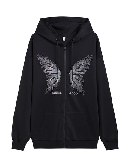 Men's Fashion Casual Loose Butterfly Rhinestone Sweater