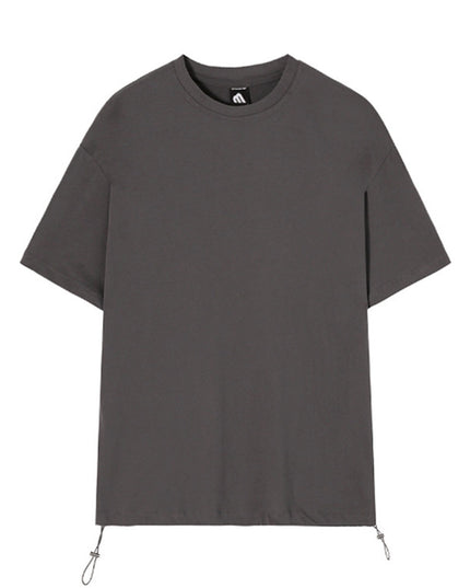 Men's Fashion Loose Round Neck Drawstring Bodysuit Top