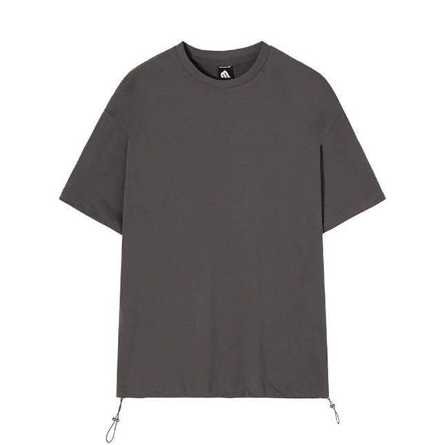 Men's Fashion Loose Round Neck Drawstring Bodysuit Top