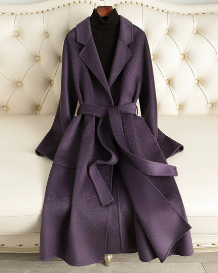 Double-sided Water Ripple Woolen Coat