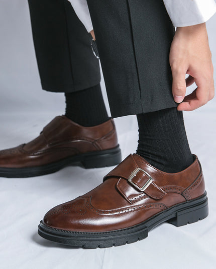 Casual British Pointed Toe Business Formal Wear Working Height-increasing Shoes