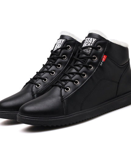 Men's cotton boots plus velvet warm mid-cut shoes men's Martin boots