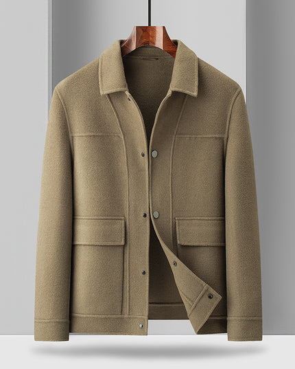 Woolen Coat Male Plus Size Turn-down Collar Coat