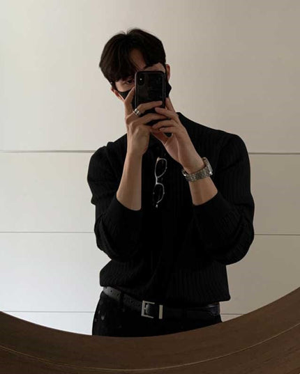 Lapel Sweater Men's Long Sleeve Knitted