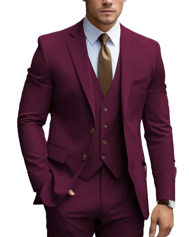 Business Casual Men's Three-piece Suit For Bridegroom Men's Wedding