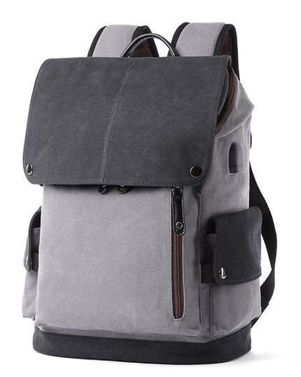 Canvas Men's Backpack Large Capacity Student School Bag