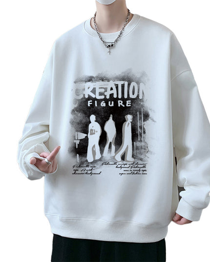 Autumn And Winter Brushed Hoody Pu Handsome Long Sleeve