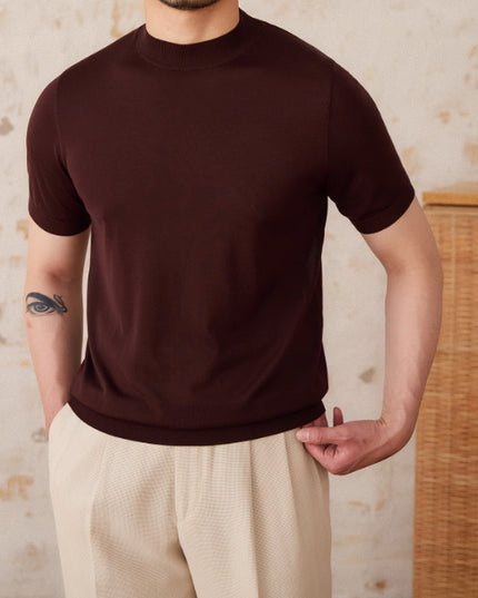 Slim Fit Small Round Neck Short Sleeve