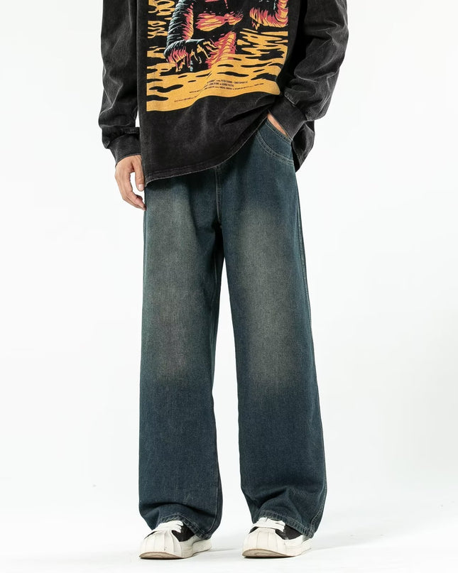Vintage Blue Washed Men's Loose