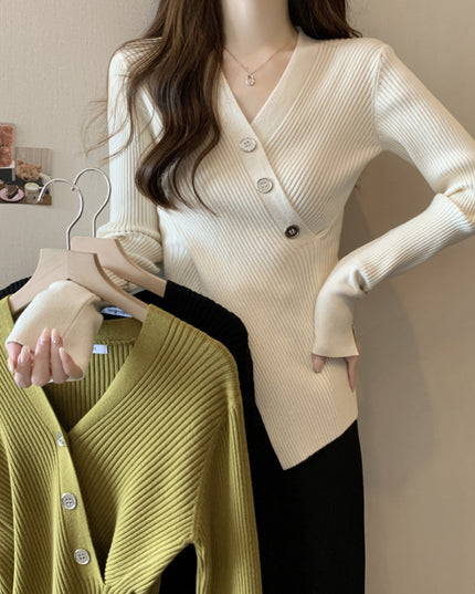V-neck Pullover Design Sense Slimming Inner Autumn Sweater