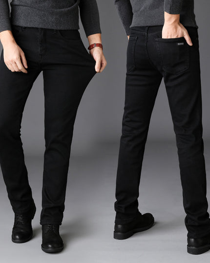 New Men's Jeans Slim Straight Black Pants For Men
