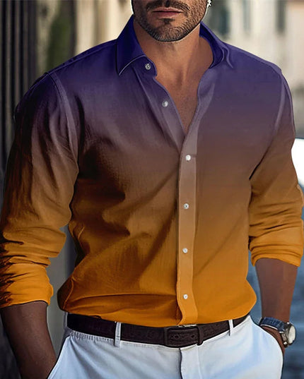 Multi-Color Gradient Pattern Printed Men's Clothing