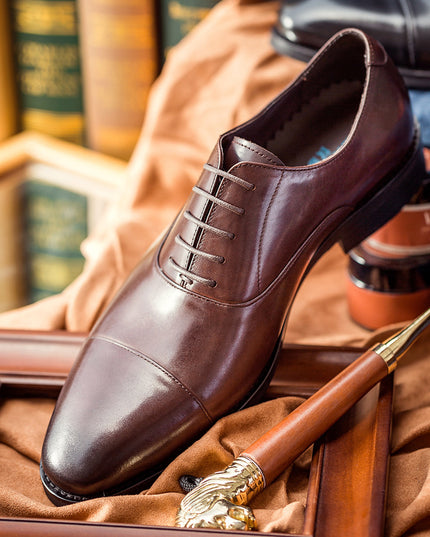Hanmce Oxford Shoes Fashion Genuine Leather Breathable