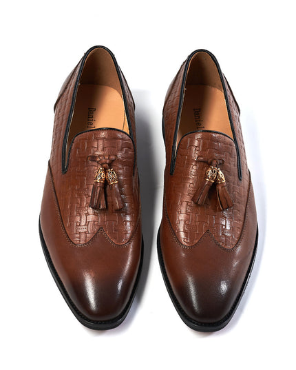 Men's Tassel Business Casual Leather Shoes Handmade Wedding Banquet
