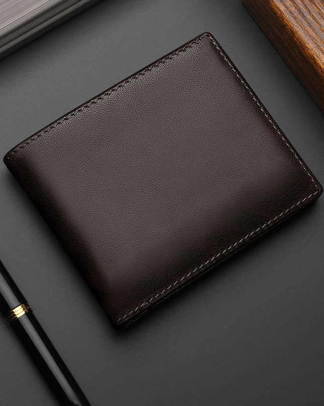 Anti-theft Swiping Texture Multiple Card Slots Three-fold Wallet