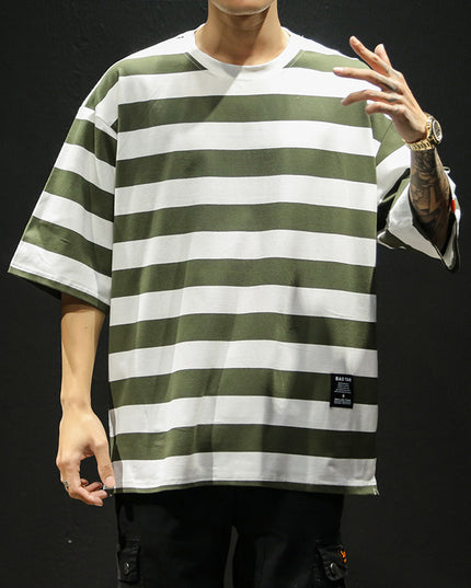 Men's striped short-sleeved T-shirt