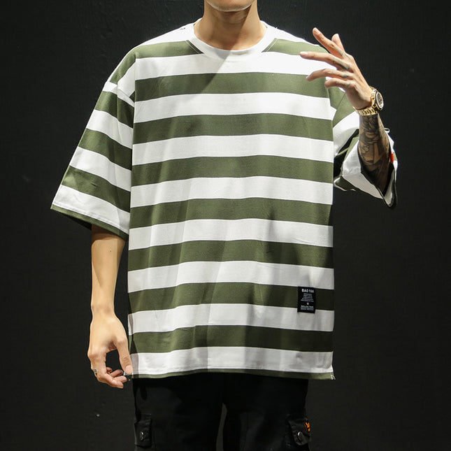 Men's striped short-sleeved T-shirt