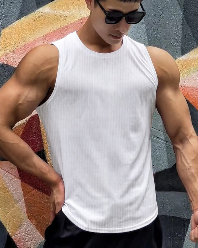 Wide Shoulder Bottoming Sleeveless Thread Vest For Men