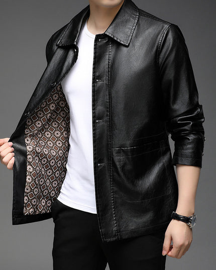 Autumn New Young And Middle-aged Leather Jacket