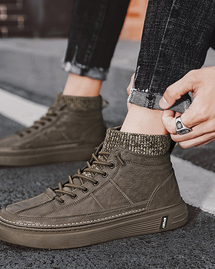 Men's Tooling Plus Fleece Warm High-top Martin Boots