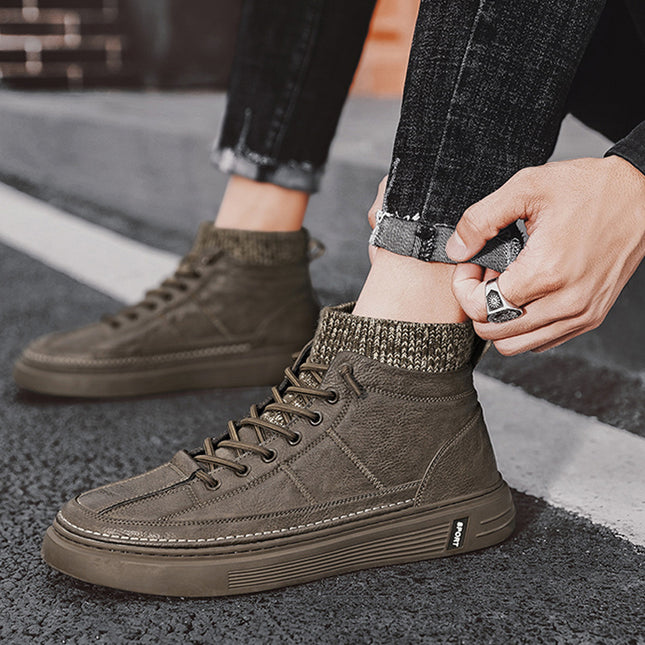 Men's Tooling Plus Fleece Warm High-top Martin Boots