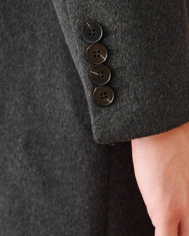 Double Breasted Coat Wool Atmospheric Field Coat