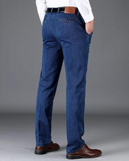 Spring High Stretch Jeans Men's Loose Straight